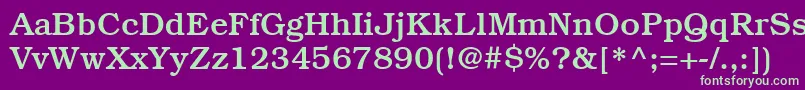 ItcBookmanLtMedium-fontti – vihreät fontit violetilla taustalla