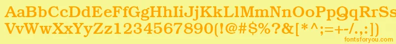 ItcBookmanLtMedium-fontti – oranssit fontit keltaisella taustalla