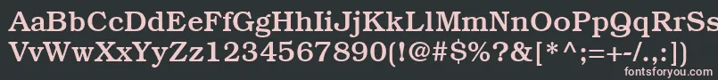 ItcBookmanLtMedium-fontti – vaaleanpunaiset fontit mustalla taustalla