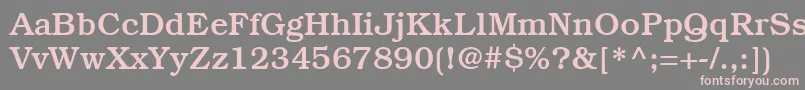 ItcBookmanLtMedium-fontti – vaaleanpunaiset fontit harmaalla taustalla