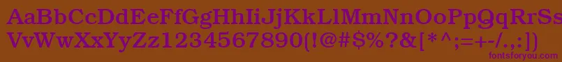 ItcBookmanLtMedium Font – Purple Fonts on Brown Background