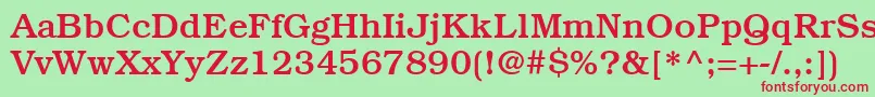 Шрифт ItcBookmanLtMedium – красные шрифты на зелёном фоне