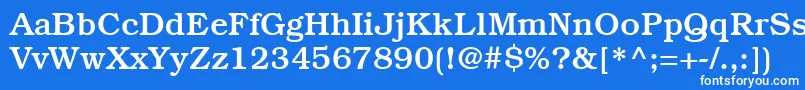 ItcBookmanLtMedium-fontti – valkoiset fontit sinisellä taustalla