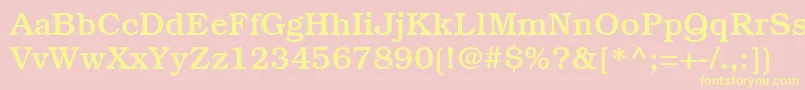 ItcBookmanLtMedium-fontti – keltaiset fontit vaaleanpunaisella taustalla