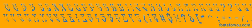 Oldskool Font – Blue Fonts on Orange Background