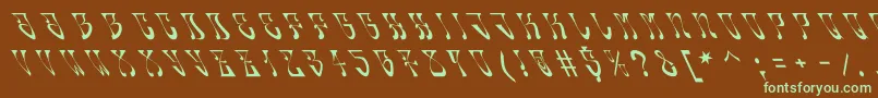 Oldskool-fontti – vihreät fontit ruskealla taustalla