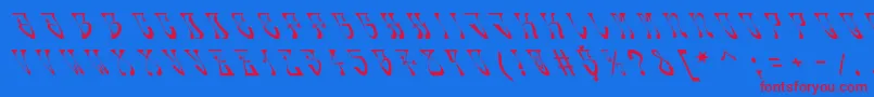 fuente Oldskool – Fuentes Rojas Sobre Fondo Azul