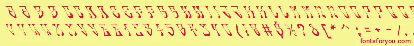 Czcionka Oldskool – czerwone czcionki na żółtym tle