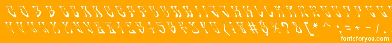 Oldskool-Schriftart – Weiße Schriften auf orangefarbenem Hintergrund