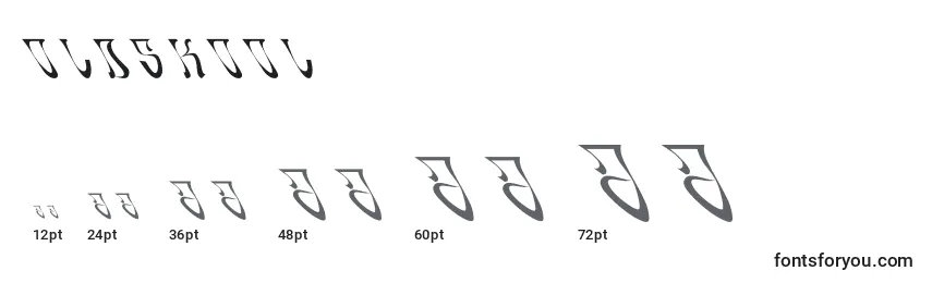 Размеры шрифта Oldskool (104682)