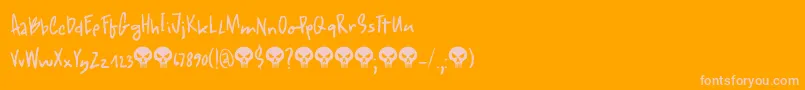 FearsomeDemo-Schriftart – Rosa Schriften auf orangefarbenem Hintergrund