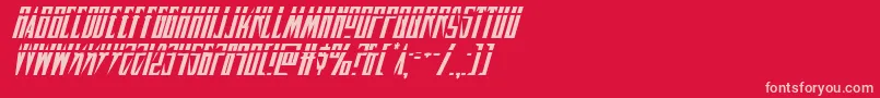 フォントTimberwolflasital2 – 赤い背景にピンクのフォント