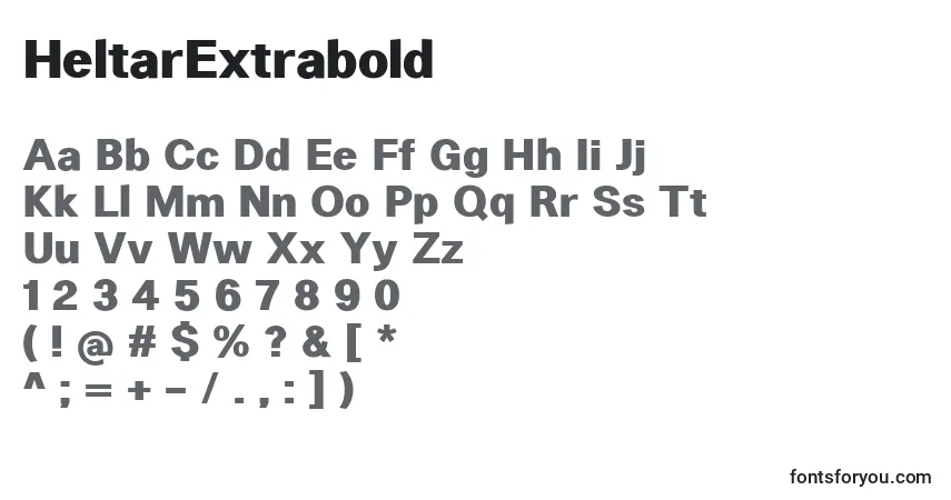 Шрифт HeltarExtrabold – алфавит, цифры, специальные символы