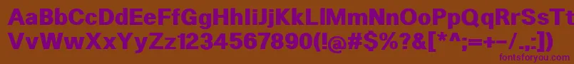 HeltarExtrabold Font – Purple Fonts on Brown Background