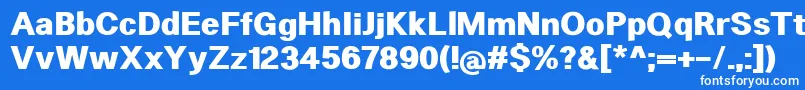 フォントHeltarExtrabold – 青い背景に白い文字