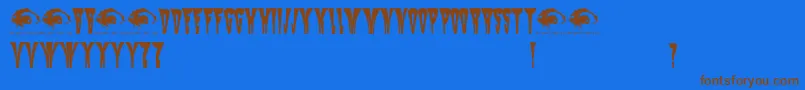 MysterioSwtrial Font – Brown Fonts on Blue Background