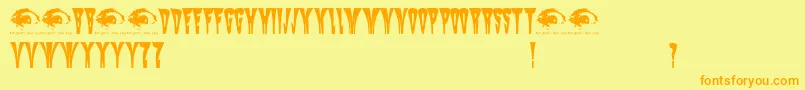 MysterioSwtrial Font – Orange Fonts on Yellow Background