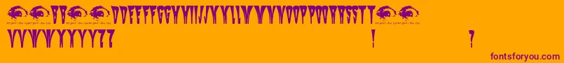 MysterioSwtrial-Schriftart – Violette Schriften auf orangefarbenem Hintergrund