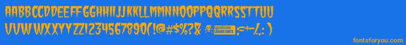 Greenfuz Font – Orange Fonts on Blue Background