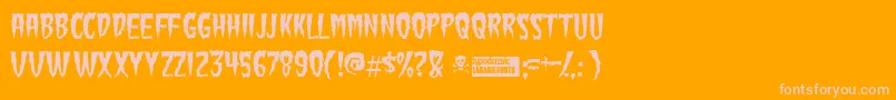 Greenfuz Font – Pink Fonts on Orange Background