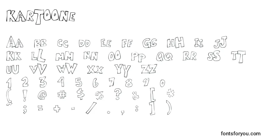 Czcionka Kartoone – alfabet, cyfry, specjalne znaki