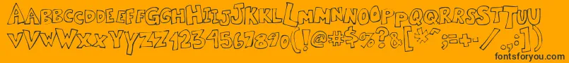 Kartoone-Schriftart – Schwarze Schriften auf orangefarbenem Hintergrund