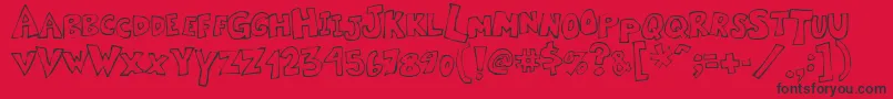 Kartoone Font – Black Fonts on Red Background