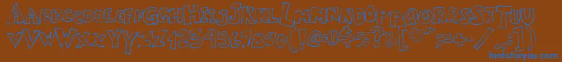 Kartoone Font – Blue Fonts on Brown Background
