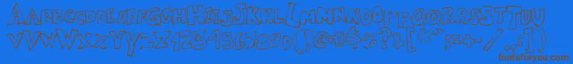 Kartoone Font – Brown Fonts on Blue Background