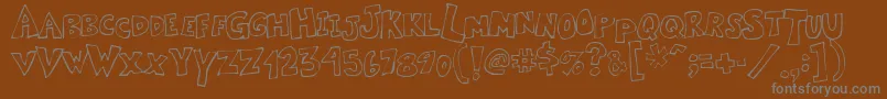 フォントKartoone – 茶色の背景に灰色の文字