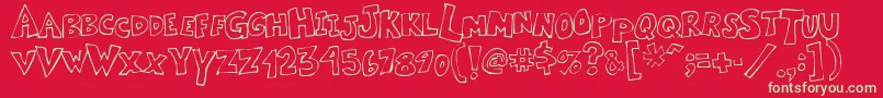 Kartoone Font – Green Fonts on Red Background