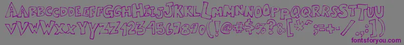 Kartoone-Schriftart – Violette Schriften auf grauem Hintergrund