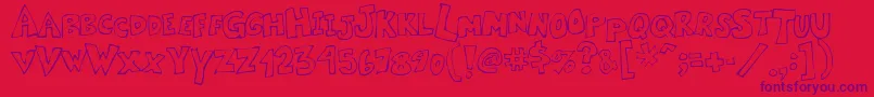 Kartoone Font – Purple Fonts on Red Background