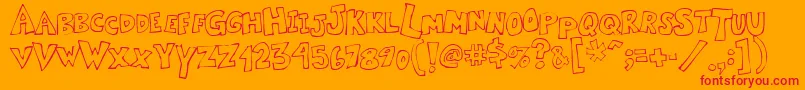 フォントKartoone – オレンジの背景に赤い文字