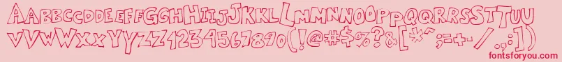 フォントKartoone – ピンクの背景に赤い文字
