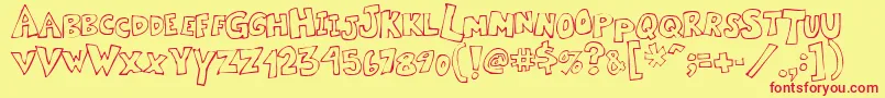 Kartoone Font – Red Fonts on Yellow Background