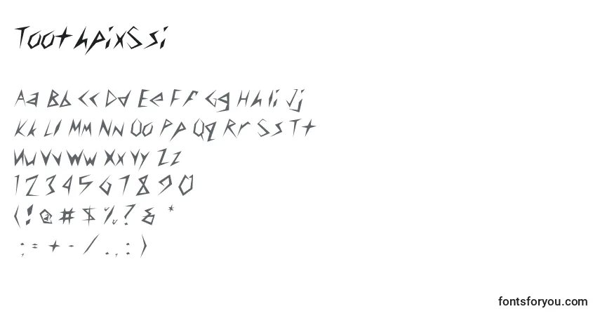 Шрифт ToothpixSsi – алфавит, цифры, специальные символы