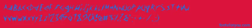 フォントToothpixSsi – 赤い背景に青い文字