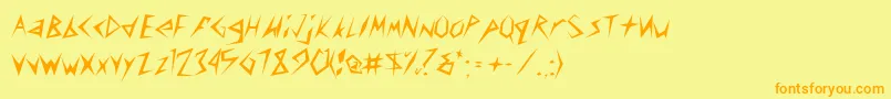 ToothpixSsi Font – Orange Fonts on Yellow Background
