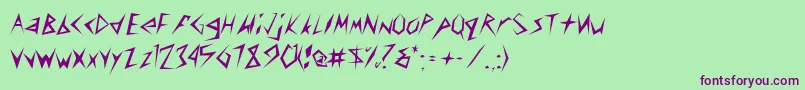 ToothpixSsi-Schriftart – Violette Schriften auf grünem Hintergrund