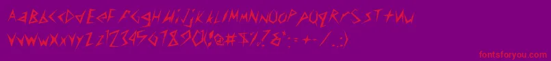Police ToothpixSsi – polices rouges sur fond violet