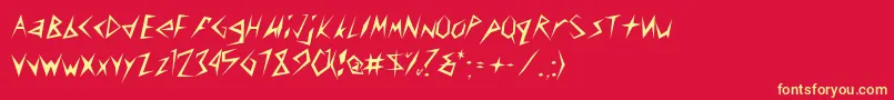 ToothpixSsi Font – Yellow Fonts on Red Background