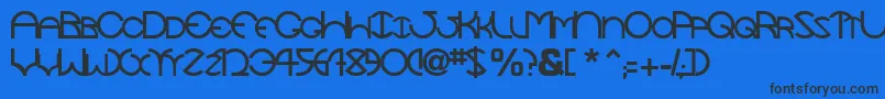 Tocopillascapsssk Font – Black Fonts on Blue Background