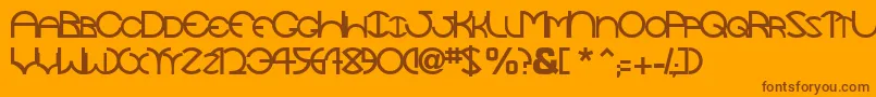 Fonte Tocopillascapsssk – fontes marrons em um fundo laranja