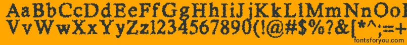 SheerTerror-Schriftart – Schwarze Schriften auf orangefarbenem Hintergrund