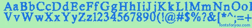 SheerTerror Font – Blue Fonts on Green Background