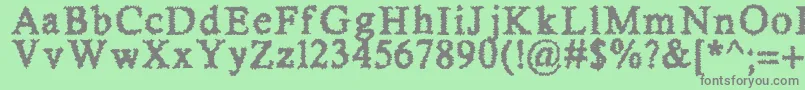 SheerTerror Font – Gray Fonts on Green Background