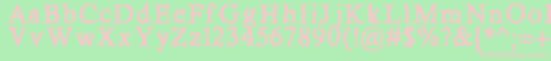 SheerTerror Font – Pink Fonts on Green Background