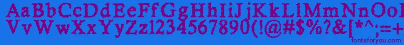 SheerTerror Font – Purple Fonts on Blue Background