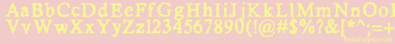 SheerTerror Font – Yellow Fonts on Pink Background